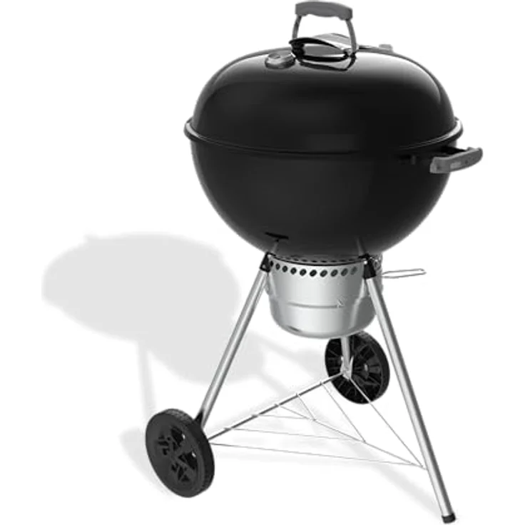 Weber Original Kettle Premium Holzkohlegrill, 57 cm mit Porzellanemailliertem Deckel, One-Touch-Reinigungssystem und integriertem Deckelthermometer, Schwarz – Bild 3