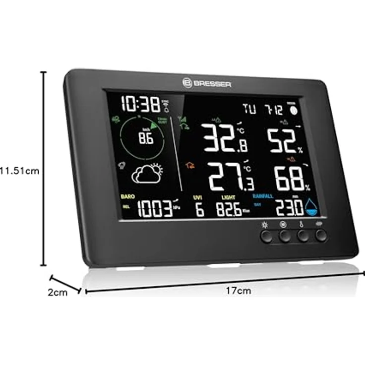 Bresser WLAN-Funk-Wetterstation TB 7-in-1, Wetterdatenanzeige mit Außensensor, schwarz – Bild 8
