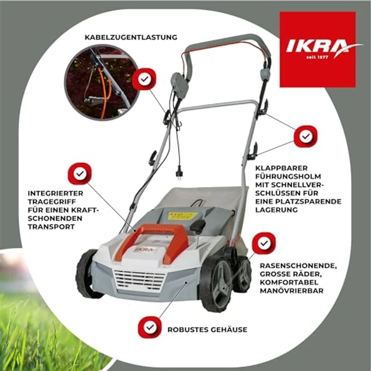 IKRA Elektro-Vertikutierer & Lüfter IEVL 1838 - 1800 W – Bild 7