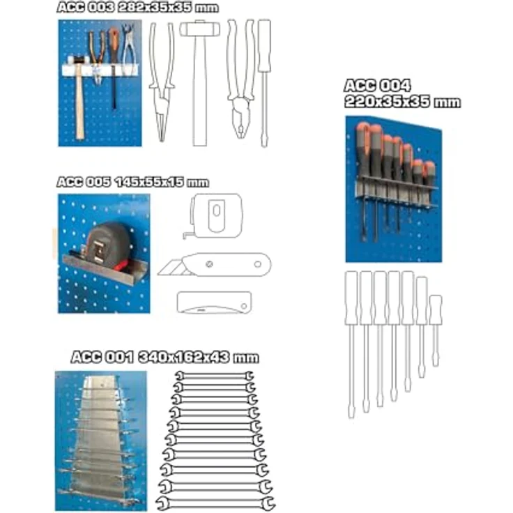 Simon Rack Acc010 Blister 4 Acce Bt-Panel, Metallisch, 470x340x35 mm, Lochwand-Zubehör – Bild 4