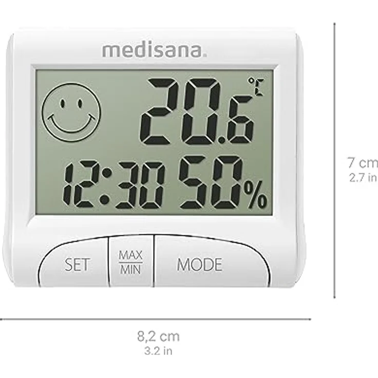 MEDISANA HG 100, digitales Thermo-Hygrometer mit Komfortzonen-Indikator, Alarmfunktion, weiß – Bild 3