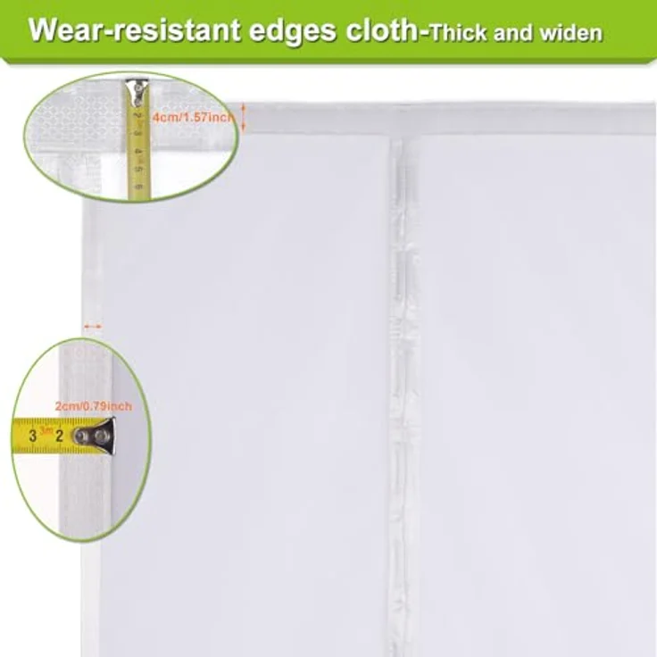Risareyi Magnet Fliegengitter Balkontür 95x215cm, Weiß, Automatisches Schließen, Insektenschutz aus verstärktem Polyester – Bild 4