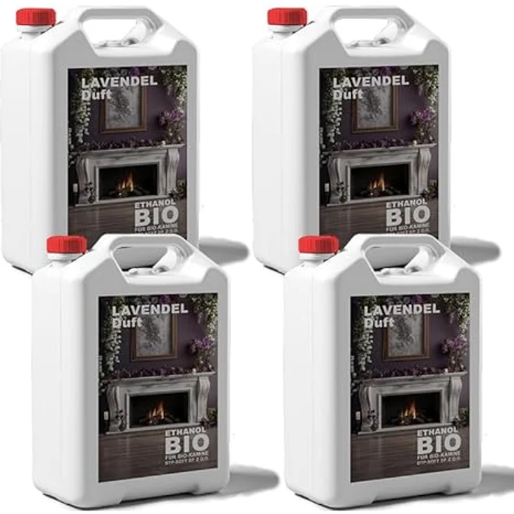 DTP-SOFT 4x5 Liter Bioethanol Premium 100% fürAlkohol für Kamin (LAVENDELDUFT, 20L) - Nachhaltige Produktion, Effiziente Verbrennung, Geprüfte Sicherheit, Frei von schädlichen Emissionen – Bild 1