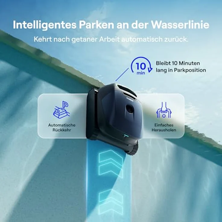 Beatbot (2026 Neu) Sora 10 Poolroboter Boden und Wand, Reinigt Wasserlinie & Plattformen, 25700 LPH Saugleistung, smartes Parken an der Waaaerlinie, 5L Filterkorb, bis zu 5 Std. Laufzeit, Tiefblau – Bild 5