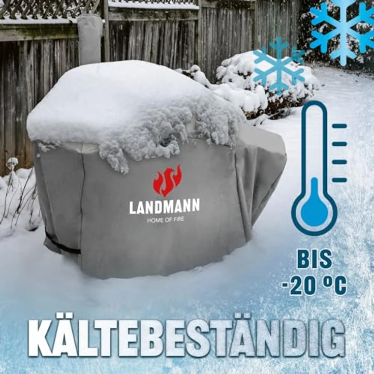 LANDMANN Grillabdeckung, 78 x 130 x 118 cm, wetterfest, Polyester – Bild 8