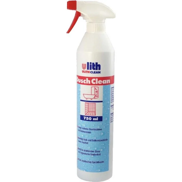 Ulith DuschClean Badreiniger, 750 ml Sprühflasche für Dusche/Wanne, beseitigt Kalk und Seifenrückstände, hygienische Sauberkeit – Bild 1