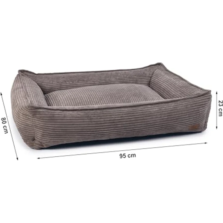 Designed By Lotte Hundebett Premium-Qualität RIBBED braun 95x80x23 cm – Bild 2
