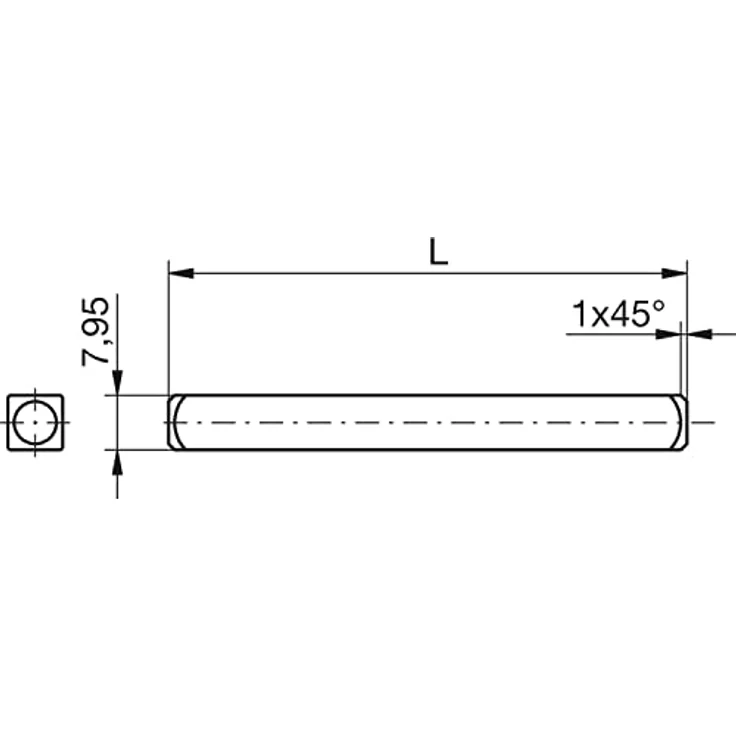 ECO Vierkantstift 9x130mm (Drückerstift) für Türgriffe, verzinkter Stahl, Zubehör für Seco Türgriffe – Bild 2