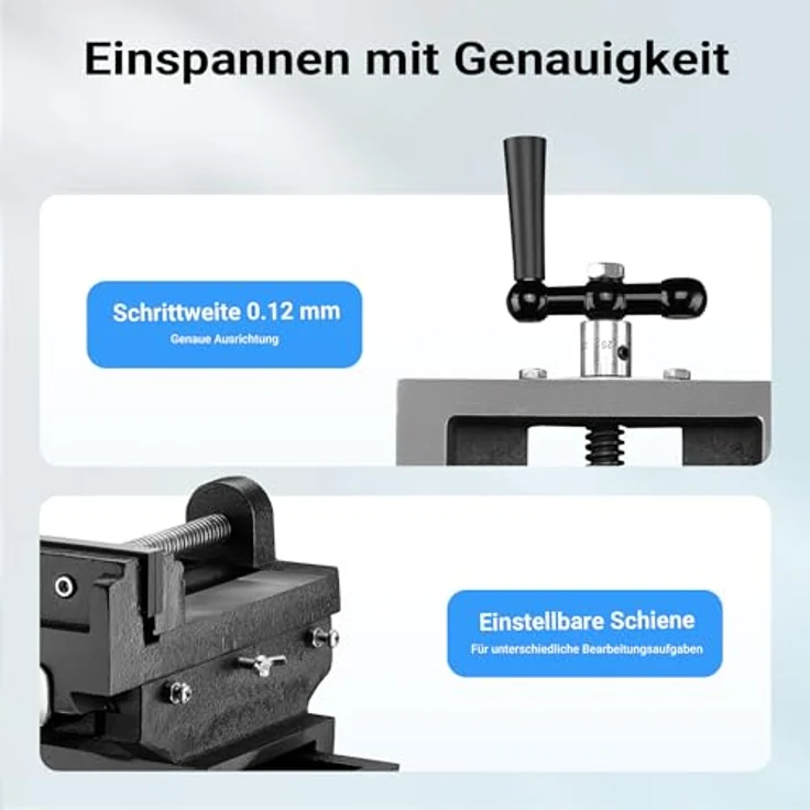 Wiltec - Maschinenschraubstock Schraubstock2-Achsen 150 mm Kreuztisch Frästisch Werkbank Arbeitstisch – Bild 7