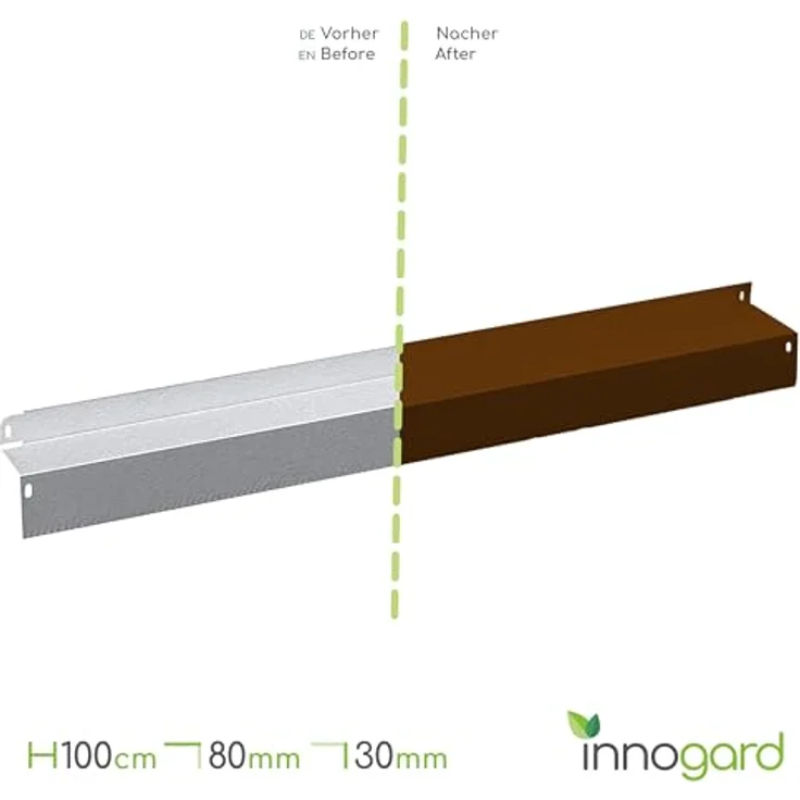 innogard 6005 – Rasenkante Comfort XXL – Beet-Einfassung aus Corten-Stahl, 100x10x8 cm, befahrbar, 3 cm hoch, rostfrei, trittsicher – Bild 2