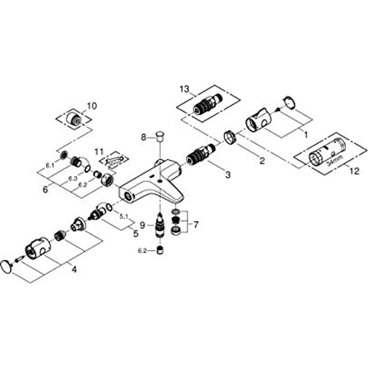 Grohe, Badarmatur, Grohtherm 800 Cosmopolitan Thermostat-Brausebatterie mit Brausegarnitur – Bild 5