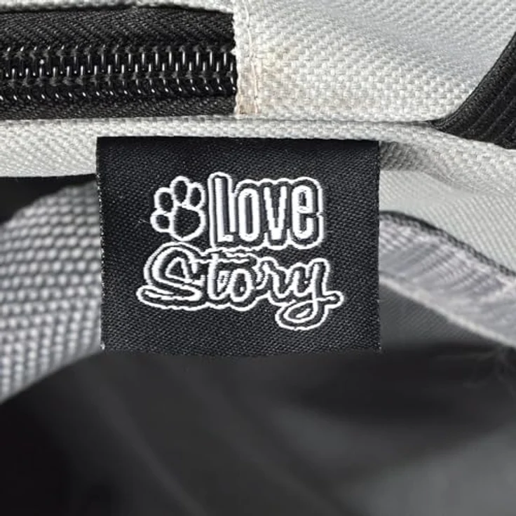 Love Story Tiertransportbox, grau, 48 cm, wasserdichtes Oxford-Gewebe, für Katzen und kleine Hunde – Bild 6