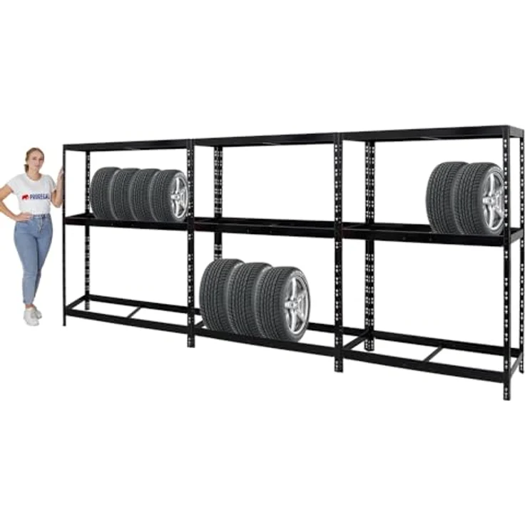 PROREGAL Reifenregal Tiger Schwarz, Platz für bis zu 36 Reifen, 180x130x50 cm – Bild 3