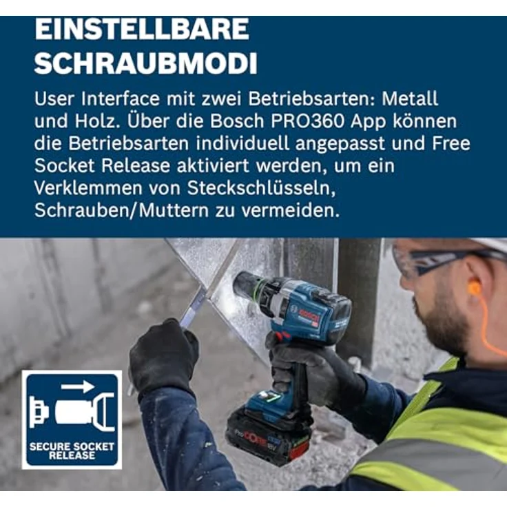 Bosch Professional 18V System Akku-Drehschlagschrauber GDS 18V-750 C, 750 Nm Anzieh- und 1000 Nm Losbrechmoment, inklusive Connectivity-Modul GCY42, L-BOXX – Bild 4