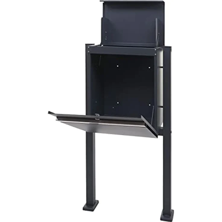 PROREGAL Paketkasten mit Standfuß, verzinkt anthrazit-Edelstahl, HxBxT 120x59x36cm, abschließbar, mit Einwurfsystem und Rückholsperre, für Pakete bis 16x30x22 cm – Bild 5