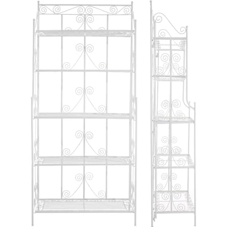 CLP Standregal Ciara, klappbares Spalier im Landhausstil, pulverbeschichtet - Weiß – Bild 3