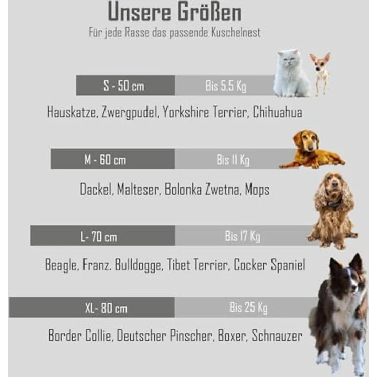 MediSafety Haustierkissen Milou Hundebett XL Braun - Besonders Flauschiges Haustiersofa Kuschelinsel rund 50-80cm – Bild 2