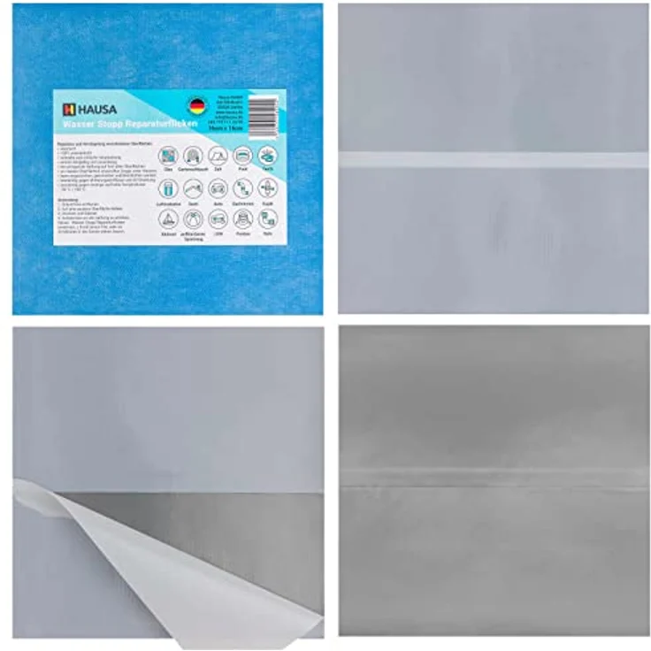 HAUSA Wasser Stopp Pool Reparaturflicken 5er Set, selbstklebend, 16x16 cm, wasserdicht und unter Wasser anwendbar – Bild 8