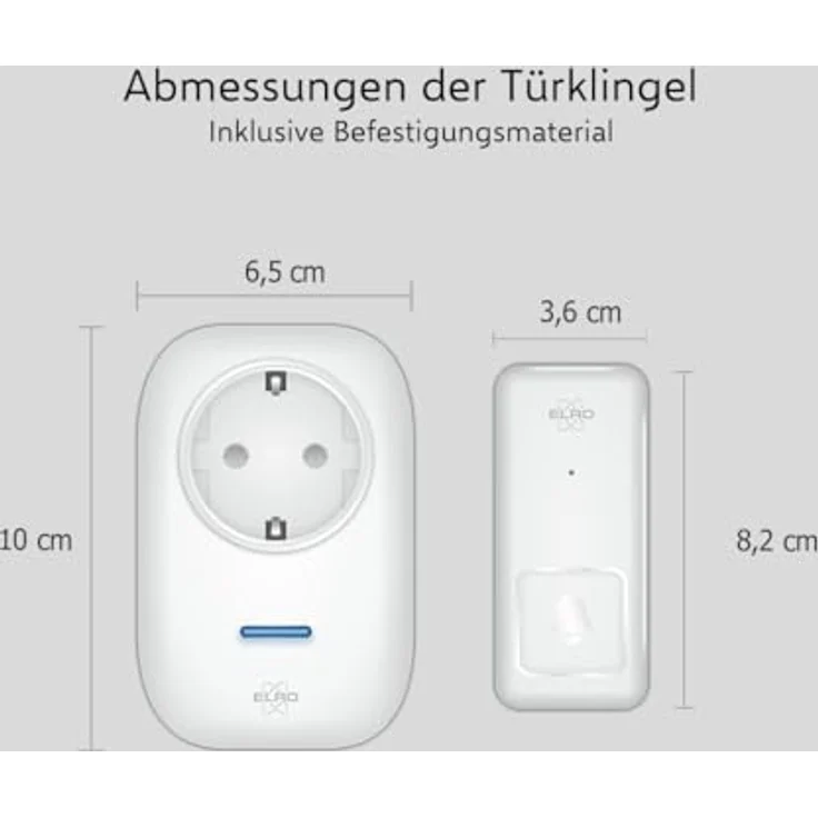 ELRO DB4000 Drahtloses kinetisches Türklingel-Set mit Steck-Empfänger, 150 Meter Reichweite, keine Batterien nötig – Bild 3