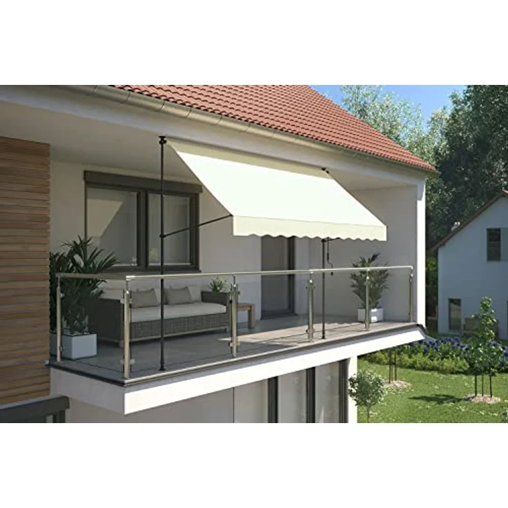 empasa Klemmmarkise 'ILANGA' Balkon Markise Klemm-Markise, UV-beständig und höhenverstellbar, Verschiedene Größen, 150 cm, 200 cm, 300 cm oder 400 cm x 120 cm – Bild 2