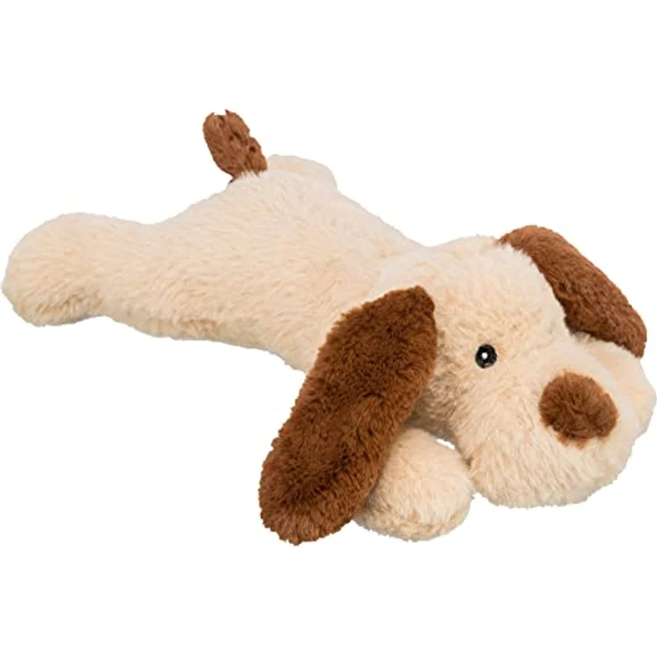 TRIXIE geräuschloser und beruigender Ankuschelhund Benny aus Plüsch für Welpen, Hundespielzeug, Kuscheltier, 30 cm - 35959, Braun – Bild 1
