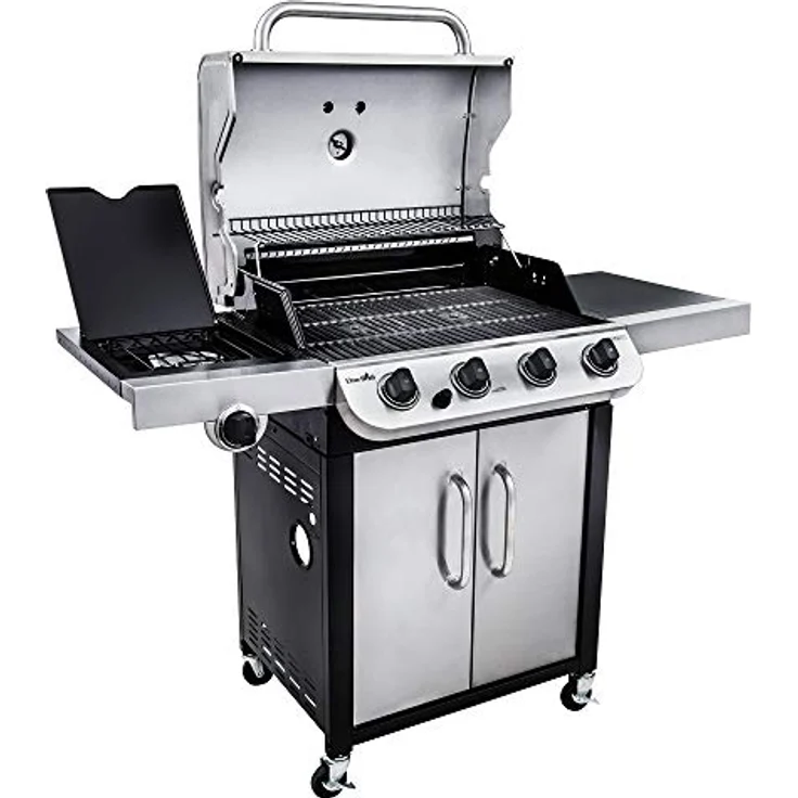 Char-Broil 440 S Convective Gasgrill, 4 Brenner, Edelstahl, mit Deckelthermometer, mit Seitenbrenner – Bild 3