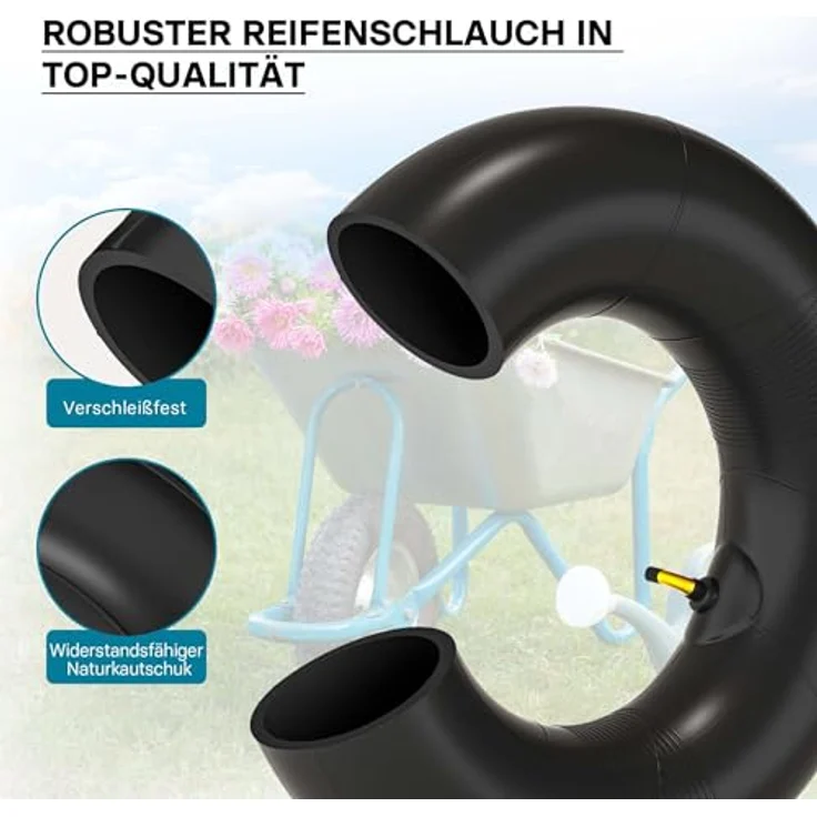 Wiltec - Schlauch Luftschlauch für Rasenmäherreifen TR87 16x6.50-8 Rasentraktor Aufsitzmäher – Bild 4