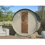 Finn Art Blockhaus Fasssauna Mogli, 42 mm, Schindeln schwarz, Outdoor Gartensauna, Bausatz, 2 Plätze, massive Bauweise