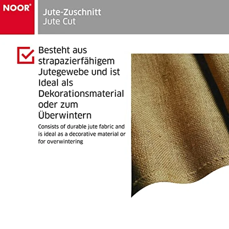 NOOR Jute-Zuschnitt Schwer 0,9 x 5 m I Premium Juterolle zum Adventskalender selber basteln, als Deko-Material oder als Frostschutz für Pflanzen I Jute-Winterschutz für Topf- und Kübelpflanzen I Natur – Bild 2