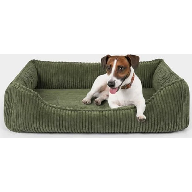 PAW WOW Anton Hundebett | Orthopädisches Hundekissen für kleine und mittelgroße Hunde (Olive, 80x60cm) – Bild 1