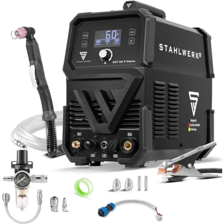 STAHLWERK CUT 60 P Digital, Plasmaschneider mit 60 Ampere, 20 mm Schneidleistung, inklusive THC und Zubehör – Bild 2