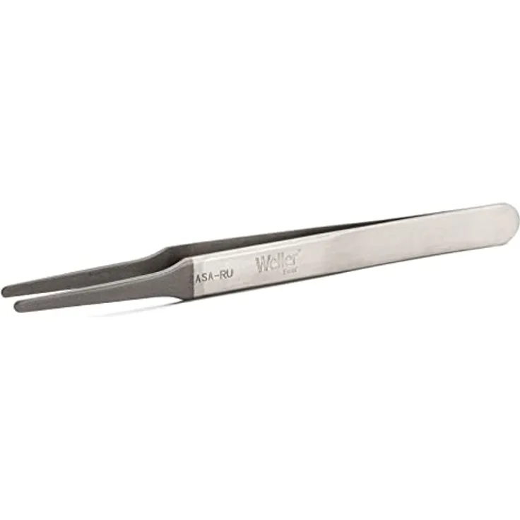 Weller EREM 2ASA Präzisionspinzette Mit Flachen Abgerundeten Spitzen, 120 mm