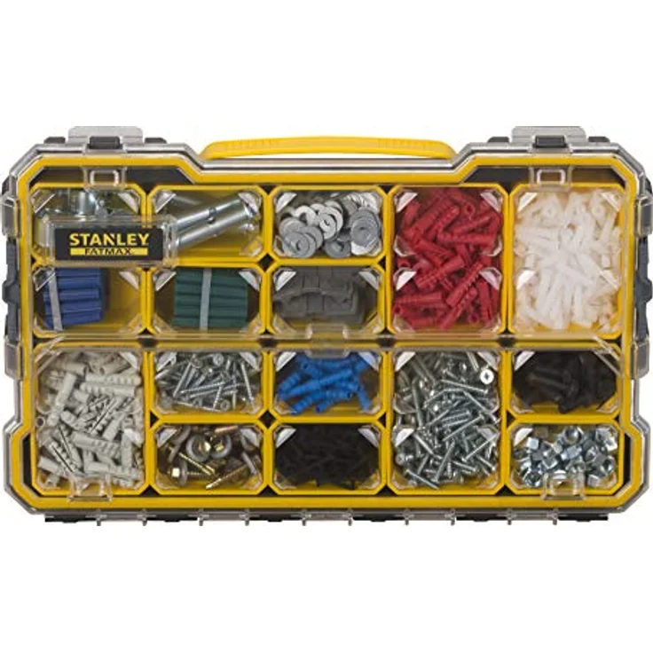 Stanley FatMax Profi-Organizer 2-3 - Zubehörbox (zum Verstauen und Transportieren von Kleinteilen und Zubehör, transparent, kratz-und schlagfest, stapelbar durch Seitenverriegelungssystem) FMST1-75779 – Bild 7