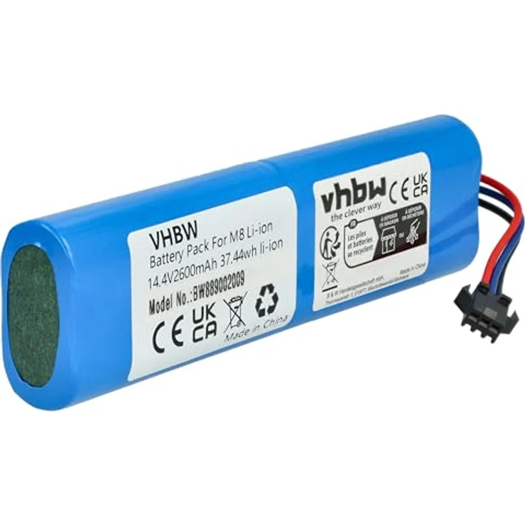 vhbw Akku kompatibel mit Proscenic M8 Pro, U6, M7 Max, Ultenic T10, M7 Pro, M6, M7 LDS, 2600 mAh, 14,4 V, Li-Ion, hochwertiger Wechsel-Akku für Saugroboter – Bild 1