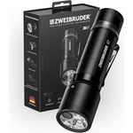 Zweibrüder ZB6T Taschenlampe 3000 Lumen – LED-Lampe mit Auto-Focus-Funktion, USB-C aufladbar, IP67 wasser- und staubgeschützt, 4 Lichtmodi für Outdoor und Freizeit