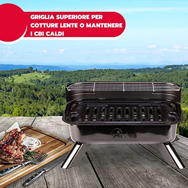 Poly Pool ARBBQ01 Elektrogrill, 2 kW mit 44 x 29 cm emailliertem Grill, Edelstahl-Heizspirale und abnehmbarer Fettauffangschale – Bild 8