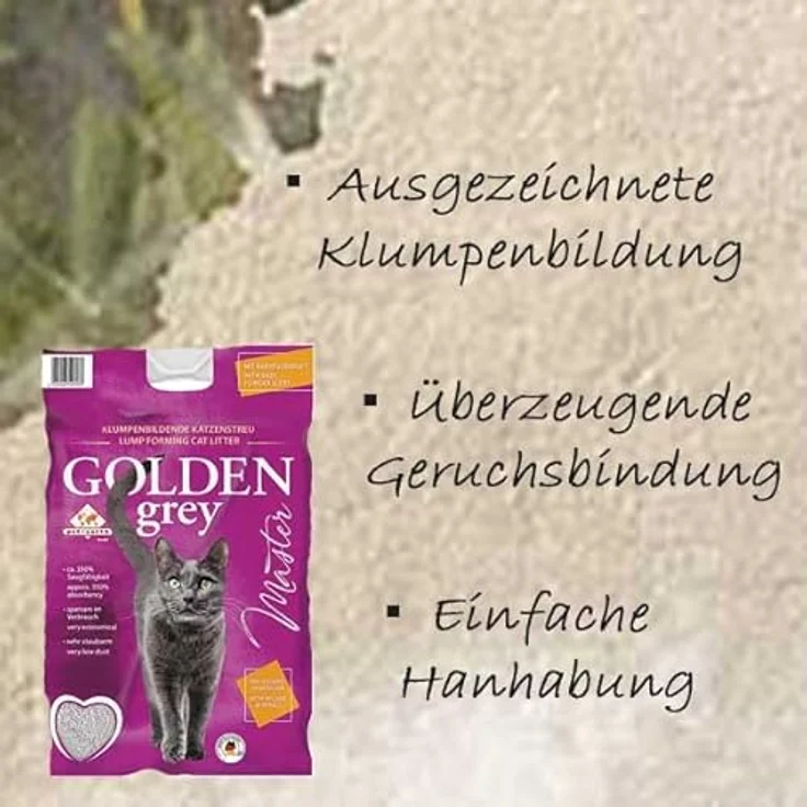 Golden Grey Master Katzenstreu mit Babypuderduft 14kg – Bild 2