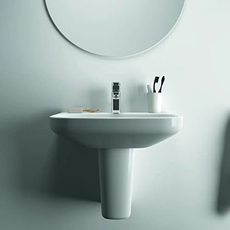 Ideal Standard I.Life A Waschbecken 600 mm Einloch, Weiß - Armaturöffnung und Überlaufloch, kombinierbar mit Säule und Halbsäule – Bild 3