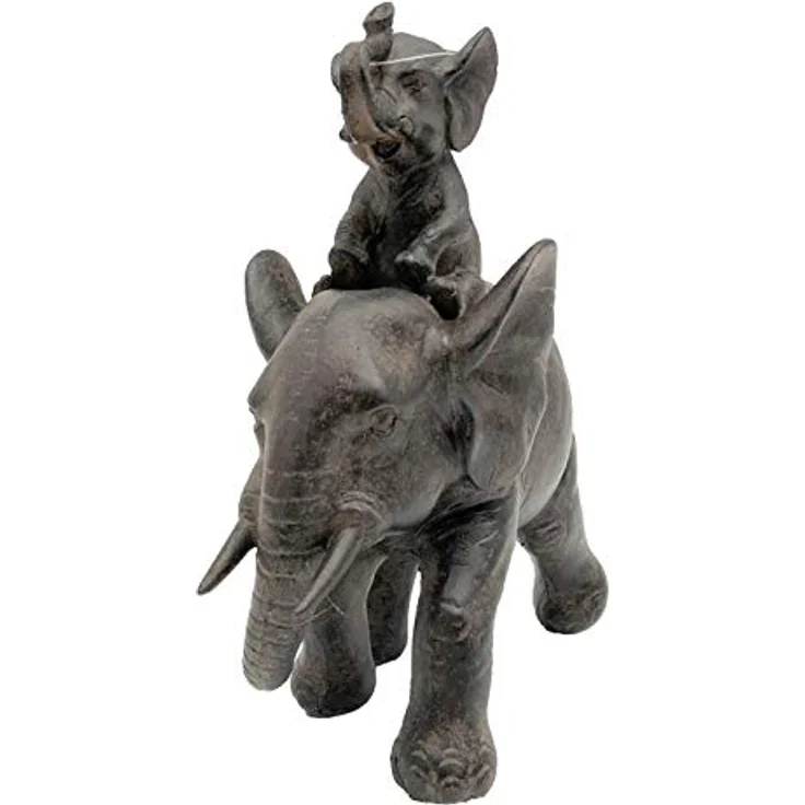 Kare Design Deko Figur Elefant Dumbo Uno, Afrika Deko im Kolonialstil, kleiner Babyelefant mit Elternteil, Wohnzimmer Dekoration, schwarz (H-B-T) 19x17,5x8,5cm – Bild 5