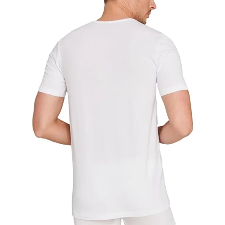 Schiesser Herren T-Shirt, Kurzarm, Weiss, XXl, 95% Bio-Baumwolle, elastischer Material-Mix, Rundhalsausschnitt – Bild 3