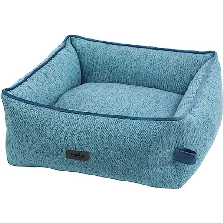 Nobby 61916 Komfortbett eckig LINOU blau mit Wendekissen, waschbar bis 30°C – Bild 1