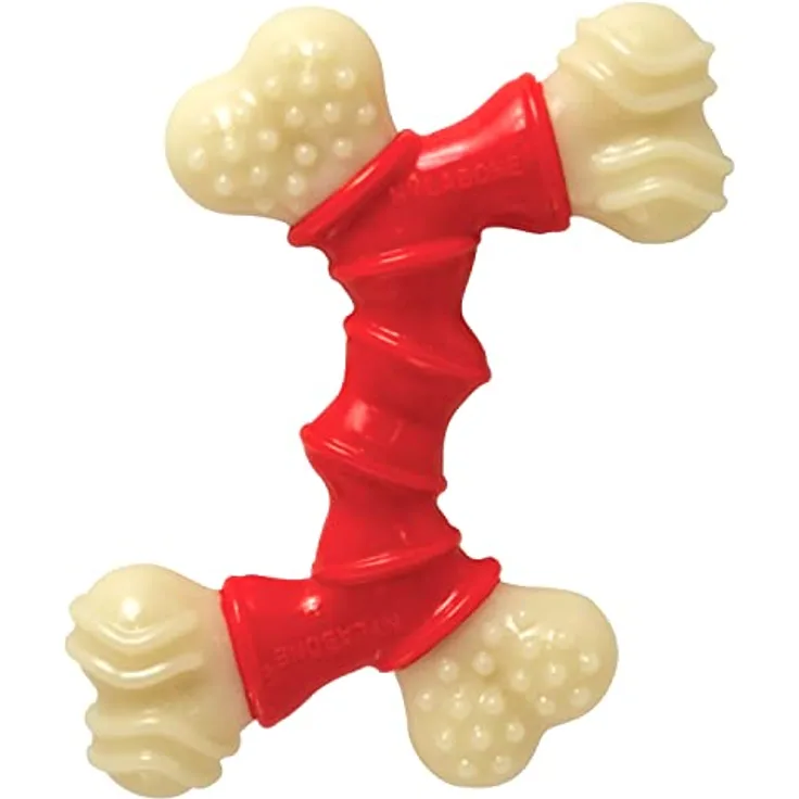 Nylabone Dura Chew Double Bend-Kauknochen, Souper, XL mit natürlichem Baconaroma aus Nylon und thermoplastischen Polymeren