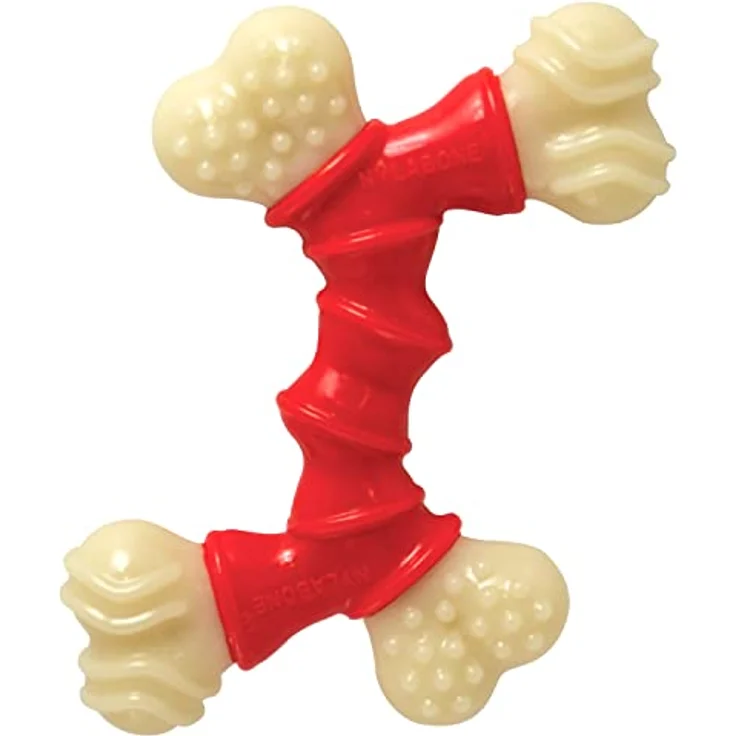 Nylabone Dura Chew Double Bend-Kauknochen, Souper, XL mit natürlichem Baconaroma aus Nylon und thermoplastischen Polymeren – Bild 1