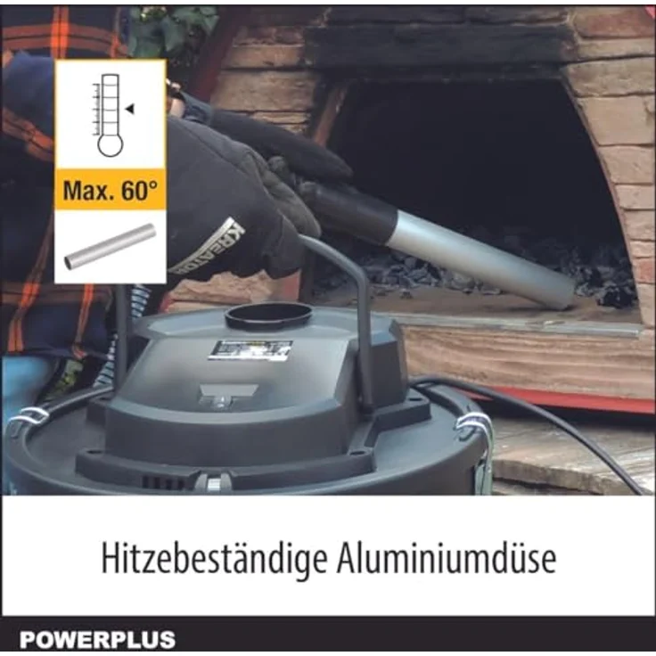 POWER plus PowerPlus Aschesauger POWX308, Schwarz, 20 Liter – Bild 6