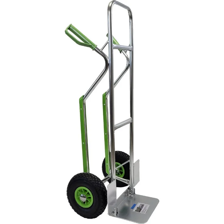 TRUTZHOLM Sackkarre mit Treppenrutsche, Aluminium, 200 kg Traglast, Lufträder, klappbare Ladefläche, ergonomische Sicherheitsgriffe
