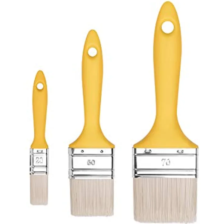 M7 Flachpinsel-Set 3-teilig, Breite 20mm, Breite 50mm, Breite 70mm, Malerpinsel Set mit Kunststoffgriff, Lackierpinsel 3PCS, Serie *37*, A0281-030100