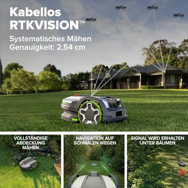 Greenworks Mähroboter AiMowbot 8, kabelloser Rasenmäher mit RTKVision für Rasenflächen bis 800 m², 54 dB Geräuschpegel – Bild 12