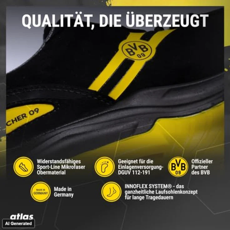 Atlas Malocher 09 S1P, Sicherheitshalbschuhe mit Alu-tec Kappe, metallfreier Durchtrittsicherheit, Größe 38, Weite 10, ESD-Ausstattung – Bild 6