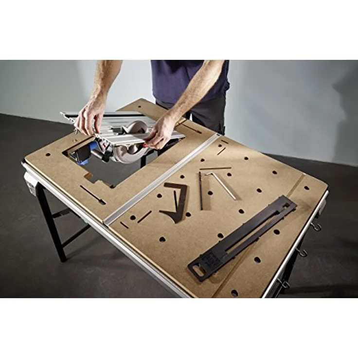 wolfcraft MASTER Cut 2500 Sägetisch und Arbeitsstation 6902000 inkl. Zubehör, Maschinentisch kompatibel mit Sägen und Fräsen, Ideal für Heim- und Handwerker – Bild 5