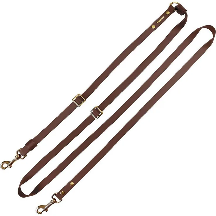 Niggeloh Hundeleine Umhängeleine Biothane Noble, 19 mm breit, Nussbraun